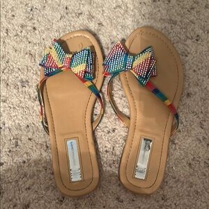 INC International Concepts Red and Blue Sandals Vibrant Casual Design